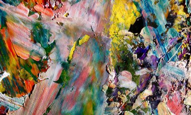 Renk dokusu. Tuvale elle çizilmiş yağlı boya resim. Soyut sanat geçmişi. Modern, çağdaş sanat. Renkli tuval. Duvar dekoru arkaplanı