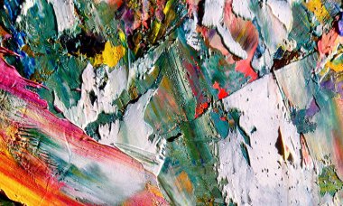 Renk dokusu. Tuvale elle çizilmiş yağlı boya resim. Soyut sanat geçmişi. Modern, çağdaş sanat. Renkli tuval. Duvar dekoru arkaplanı