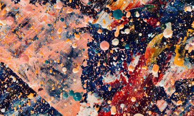 Renk dokusu. Tuvale elle çizilmiş yağlı boya resim. Soyut sanat geçmişi. Modern, çağdaş sanat. Renkli tuval. Duvar dekoru arkaplanı