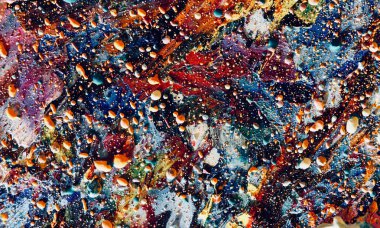 Renk dokusu. Tuvale elle çizilmiş yağlı boya resim. Soyut sanat geçmişi. Modern, çağdaş sanat. Renkli tuval. Duvar dekoru arkaplanı