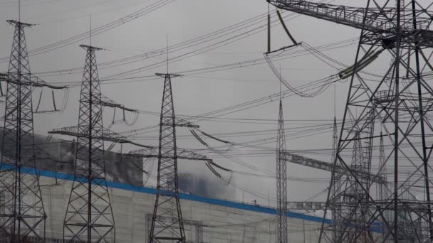 Centrale Électrique Équipement Des Centrales Électriques Fumée Blanche Tuyau — Video