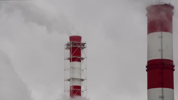 Centrale Électrique Équipement Des Centrales Électriques Fumée Blanche Tuyau — Video