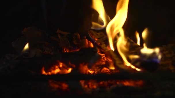 Oheň Troubě Krb Těsném Sousedství Zpomalený Pohyb — Stock video