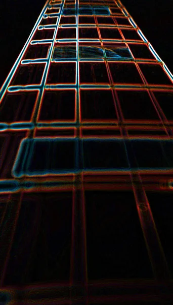 Guitare Électrique Lumière Néon Papier Peint — Photo