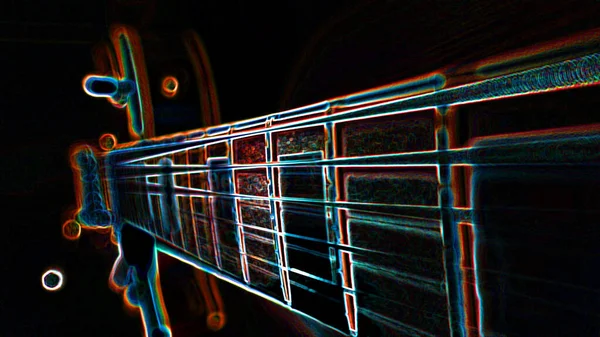 Guitarra Eléctrica Luz Neón Fondos Pantalla —  Fotos de Stock