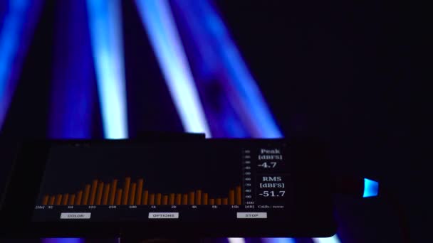 Utrustning För Musikscener Equalizer Och Analysator Ljus För Visning Färgglada — Stockvideo