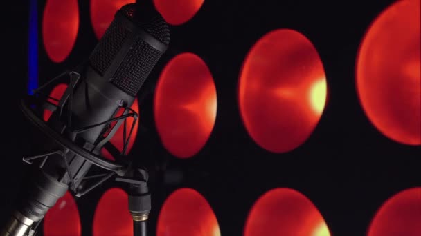 Микрофон Студии Музыкальная Сцена Студийное Оборудование — стоковое видео