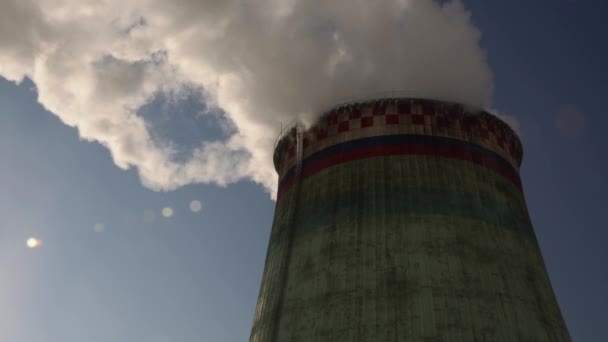 Centrale Électrique Équipement Des Centrales Électriques Fumée Blanche Tuyau — Video