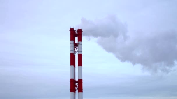 Central Energia Equipamento Estações Energia Elétrica Fumo Branco Tubo — Vídeo de Stock