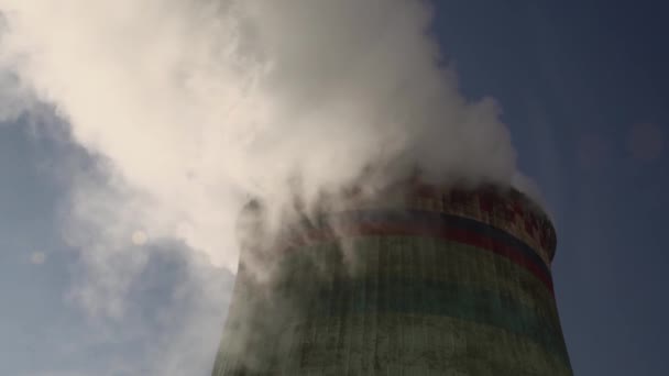 Centrale Elettrica Attrezzatura Delle Centrali Elettriche Fumo Bianco Tubo — Video Stock