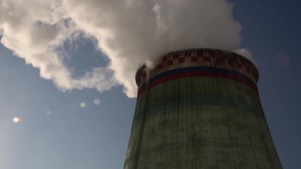 Centrale Électrique Équipement Des Centrales Électriques Fumée Blanche Tuyau — Video