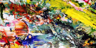 Renkli soyut resim arkaplanı. Modern motif görsel sanat. Yağ renkli yoğun bir karışım. Moda el boyama bezi. Moda poster kağıdı için tuval üzerindeki fırça darbelerini boya