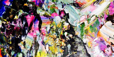 Renkli soyut resim arkaplanı. Modern motif görsel sanat. Yağ renkli yoğun bir karışım. Moda el boyama bezi. Moda poster kağıdı için tuval üzerindeki fırça darbelerini boya