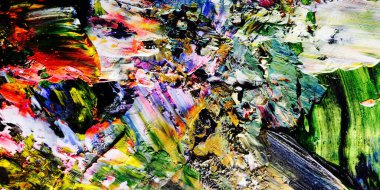 Renkli soyut resim arkaplanı. Modern motif görsel sanat. Yağ renkli yoğun bir karışım. Moda el boyama bezi. Moda poster kağıdı için tuval üzerindeki fırça darbelerini boya