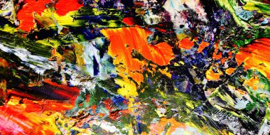 Renkli soyut resim arkaplanı. Modern motif görsel sanat. Yağ renkli yoğun bir karışım. Moda el boyama bezi. Moda poster kağıdı için tuval üzerindeki fırça darbelerini boya