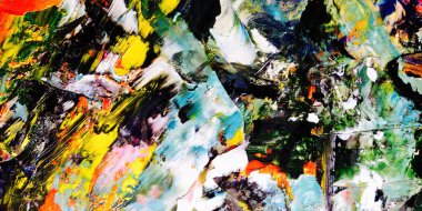 Renkli soyut resim arkaplanı. Modern motif görsel sanat. Yağ renkli yoğun bir karışım. Moda el boyama bezi. Moda poster kağıdı için tuval üzerindeki fırça darbelerini boya