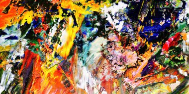 Renkli soyut resim arkaplanı. Modern motif görsel sanat. Yağ renkli yoğun bir karışım. Moda el boyama bezi. Moda poster kağıdı için tuval üzerindeki fırça darbelerini boya