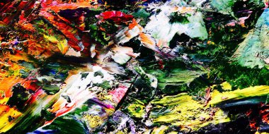 Renkli soyut resim arkaplanı. Modern motif görsel sanat. Yağ renkli yoğun bir karışım. Moda el boyama bezi. Moda poster kağıdı için tuval üzerindeki fırça darbelerini boya