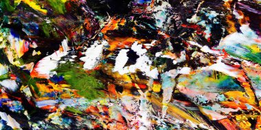 Renkli soyut resim arkaplanı. Modern motif görsel sanat. Yağ renkli yoğun bir karışım. Moda el boyama bezi. Moda poster kağıdı için tuval üzerindeki fırça darbelerini boya