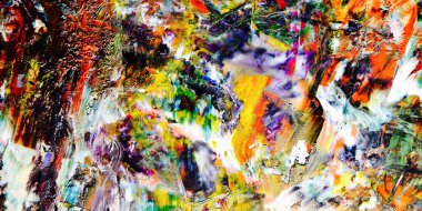 Renkli soyut resim arkaplanı. Modern motif görsel sanat. Yağ renkli yoğun bir karışım. Moda el boyama bezi. Moda poster kağıdı için tuval üzerindeki fırça darbelerini boya