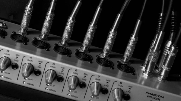 Préparation Panneau Mixage Sonore Pour Fonctionnement Équipement Scène Disque Musique — Photo