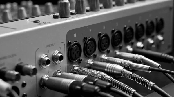 Préparation Panneau Mixage Sonore Pour Fonctionnement Équipement Scène Disque Musique — Photo