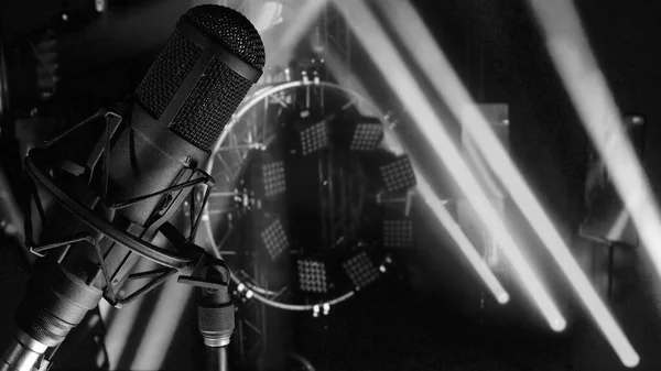 Microphone Studio Music Stage Studio Sound Equipmen — Stock Photo, Image