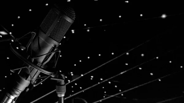 Mikrofon Studion Musikscenen Studio Ljud Utrustning — Stockfoto
