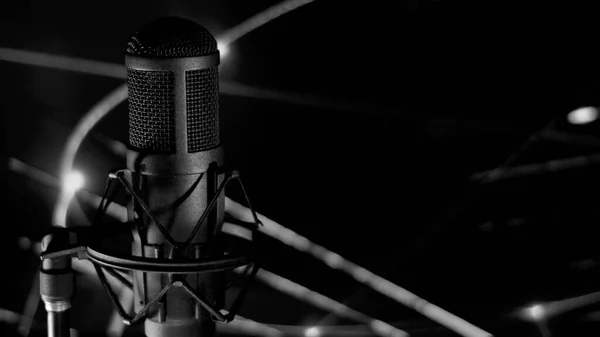 Mikrofon Studiu Hudební Scéna Studio Zvukové Zařízení — Stock fotografie