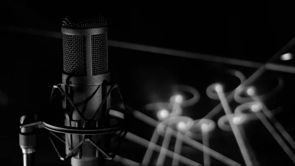 Mikrofon Studion Musikscenen Studio Ljud Utrustning — Stockfoto