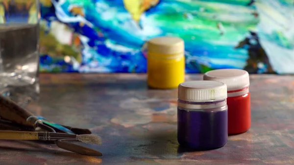 Art Brushes Paints Art Painting Color Background — Stock Photo, Image