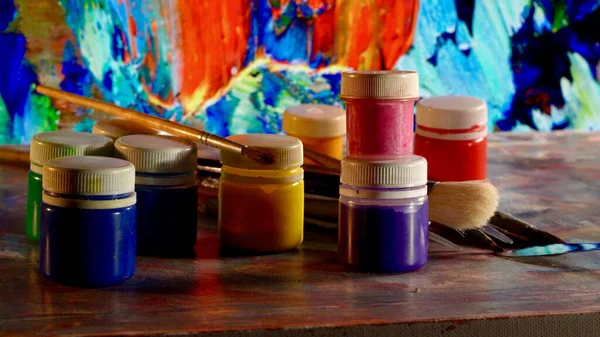Art Brushes Paints Art Painting Color Background — Stock Photo, Image