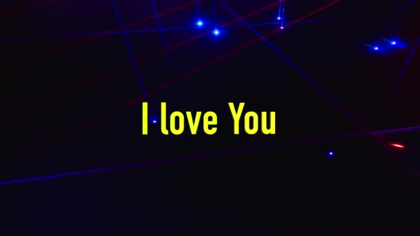 Love You Text Color Stage Light Background — Stock Video