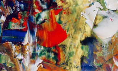 Renkli soyut arka plan duvar kağıdı. Modern motif görsel sanat. Yağlı boya karışımı. Moda el boyama bezi. Duvar dekorasyonu ve duvar resimleri fikri. 3 Boyutlu Doku. Renkli soyut