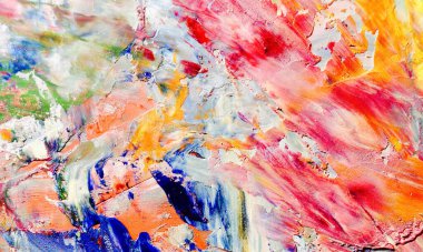 Renkli soyut resim arkaplanı. Modern motif görsel sanat. Yağ renkli yoğun bir karışım. Moda el boyama bezi. Moda poster kağıdı için tuval üzerindeki fırça darbelerini boya