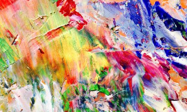Renkli soyut resim arkaplanı. Modern motif görsel sanat. Yağ renkli yoğun bir karışım. Moda el boyama bezi. Moda poster kağıdı için tuval üzerindeki fırça darbelerini boya