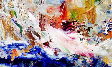 Renkli soyut resim arkaplanı. Modern motif görsel sanat. Yağ renkli yoğun bir karışım. Moda el boyama bezi. Moda poster kağıdı için tuval üzerindeki fırça darbelerini boya