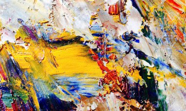 Renkli soyut resim arkaplanı. Modern motif görsel sanat. Yağ renkli yoğun bir karışım. Moda el boyama bezi. Moda poster kağıdı için tuval üzerindeki fırça darbelerini boya