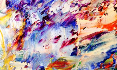 Renkli soyut resim arkaplanı. Modern motif görsel sanat. Yağ renkli yoğun bir karışım. Moda el boyama bezi. Moda poster kağıdı için tuval üzerindeki fırça darbelerini boya