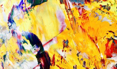 Renkli soyut resim arkaplanı. Modern motif görsel sanat. Yağ renkli yoğun bir karışım. Moda el boyama bezi. Moda poster kağıdı için tuval üzerindeki fırça darbelerini boya