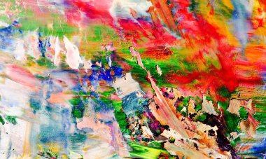 Renkli soyut resim arkaplanı. Modern motif görsel sanat. Yağ renkli yoğun bir karışım. Moda el boyama bezi. Moda poster kağıdı için tuval üzerindeki fırça darbelerini boya