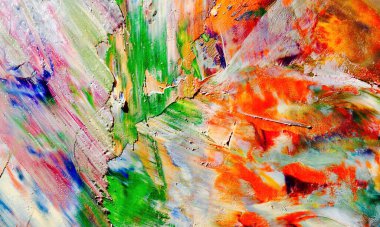 Renkli soyut resim arkaplanı. Modern motif görsel sanat. Yağ renkli yoğun bir karışım. Moda el boyama bezi. Moda poster kağıdı için tuval üzerindeki fırça darbelerini boya