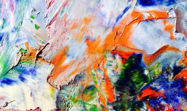 Renkli soyut resim arkaplanı. Modern motif görsel sanat. Yağ renkli yoğun bir karışım. Moda el boyama bezi. Moda poster kağıdı için tuval üzerindeki fırça darbelerini boya