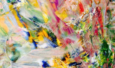 Renkli soyut resim arkaplanı. Modern motif görsel sanat. Yağ renkli yoğun bir karışım. Moda el boyama bezi. Moda poster kağıdı için tuval üzerindeki fırça darbelerini boya