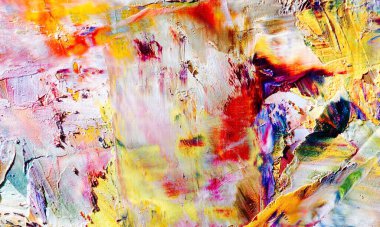 Renkli soyut resim arkaplanı. Modern motif görsel sanat. Yağ renkli yoğun bir karışım. Moda el boyama bezi. Moda poster kağıdı için tuval üzerindeki fırça darbelerini boya