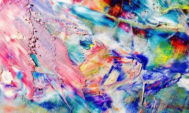 Renkli soyut resim arkaplanı. Modern motif görsel sanat. Yağ renkli yoğun bir karışım. Moda el boyama bezi. Moda poster kağıdı için tuval üzerindeki fırça darbelerini boya