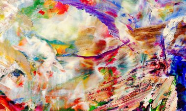 Renkli soyut resim arkaplanı. Modern motif görsel sanat. Yağ renkli yoğun bir karışım. Moda el boyama bezi. Moda poster kağıdı için tuval üzerindeki fırça darbelerini boya