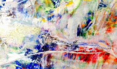 Renkli soyut resim arkaplanı. Modern motif görsel sanat. Yağ renkli yoğun bir karışım. Moda el boyama bezi. Moda poster kağıdı için tuval üzerindeki fırça darbelerini boya