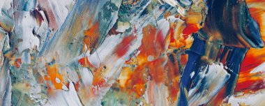 Renkli soyut resim arkaplanı. Modern motif görsel sanat. Yağ renkli yoğun bir karışım. Moda el boyama bezi. Moda poster kağıdı için tuval üzerindeki fırça darbelerini boya