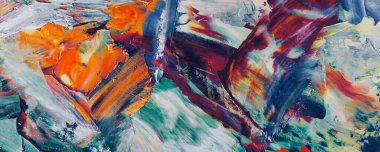 Renkli soyut resim arkaplanı. Modern motif görsel sanat. Yağ renkli yoğun bir karışım. Moda el boyama bezi. Moda poster kağıdı için tuval üzerindeki fırça darbelerini boya